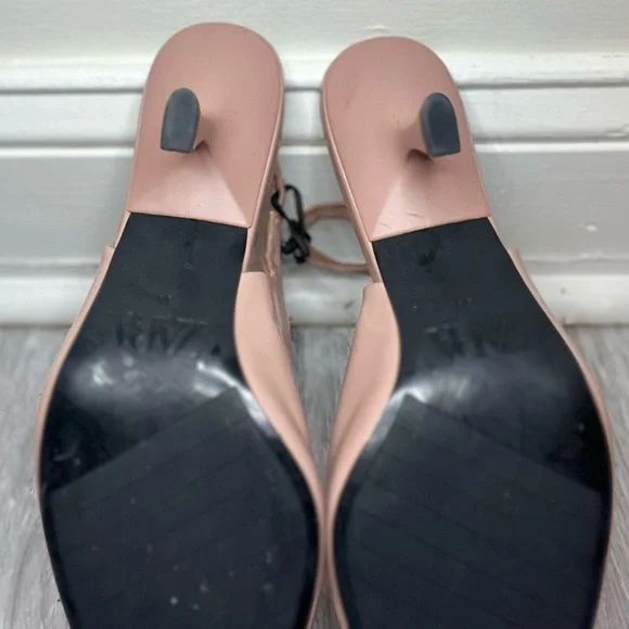 Zara Mauve Elegant Nude Slingback Heels - Picture 4 of 7